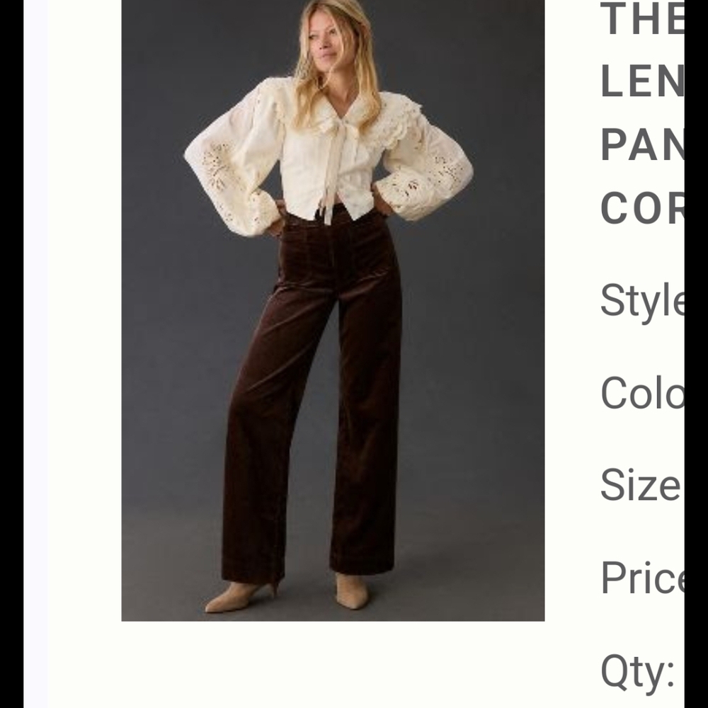 Anthropologie Maeve Colette Corduroy Pants